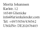 Impressum Ferienkalender